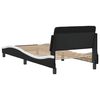 vidaXL Estructura de cama Dover cuero sint&eacute;tico negro blanco 90x190 cm