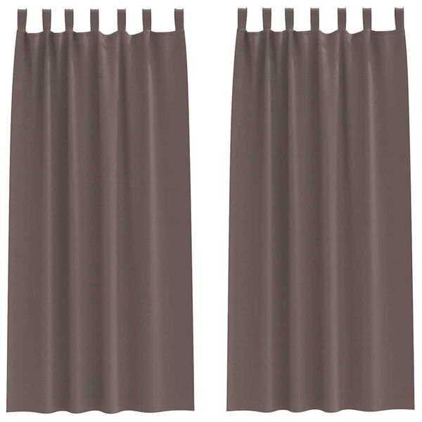 vidaXL Cortinas Opacas con Anillas 2 pcs Marr&oacute;n Oscuro 245 x 140 cm