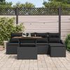 vidaXL Conjunto de Comedor de Jardín con cojín 6 pcs Negro y Marrón
