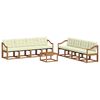 vidaXL Conjunto de sof&aacute;s de exterior 9 uds. Natural y Crema