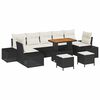 vidaXL Conjunto de sof&aacute;s de jard&iacute;n 10 uds. Negro rat&aacute;n sint&eacute;tico