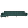vidaXL Sof&aacute; cama en forma de L terciopelo verde oscuro 275x140x70 cm
