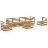 vidaXL Muebles de jard&iacute;n 7 piezas marr&oacute;n miel madera maciza de pino