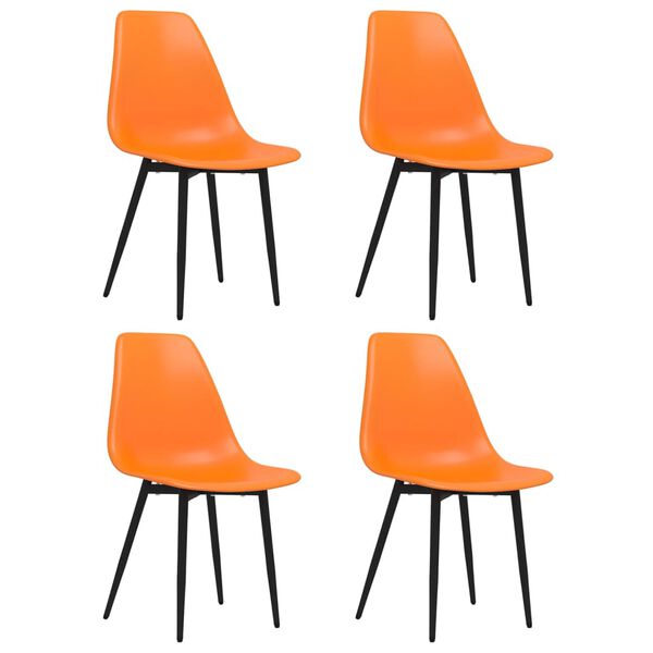 vidaXL Sillas de comedor 4 unidades PP naranja