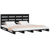 vidaXL Estructura de cama de madera maciza de pino negro 140x190 cm