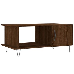 vidaXL Mesa de centro madera contrachapada roble marr&oacute;n 90x50x40 cm