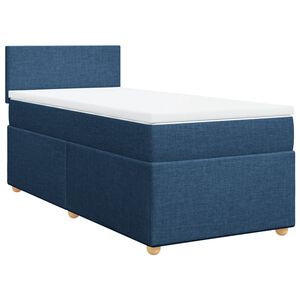 vidaXL Cama box spring con colch&oacute;n tela azul 80x200 cm