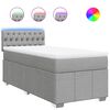 vidaXL Cama box spring con colch&oacute;n tela gris claro 80x200 cm