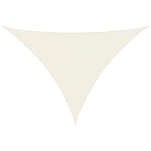 vidaXL Toldo de vela triangular tela Oxford color crema 5x7x7 m