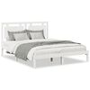 vidaXL Cama extralarga sin colch&oacute;n madera maciza blanca 160x210 cm