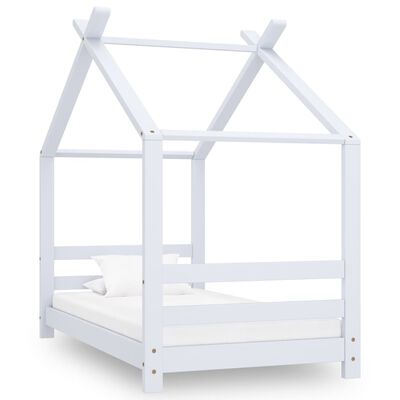 vidaXL Estructura de cama infantil madera maciza pino blanco 70x140 cm