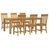 vidaXL Conjunto de comedor 7 uds. Beige Madera de Roble S&oacute;lido