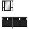 vidaXL Set de muebles de baño 3 piezas madera contrachapada negro