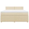 vidaXL Cama box spring con colch&oacute;n tela color crema 180x200 cm