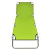 vidaXL Tumbona plegable de acero con recubrimiento polvo verde manzana