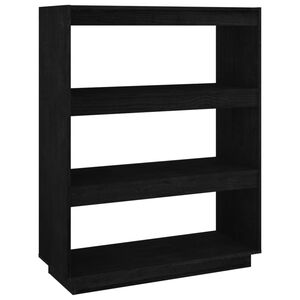 vidaXL Estanter&iacute;a/divisor de espacios madera pino negro 80x35x103 cm