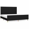 vidaXL Cama sin colch&oacute;n tela negro 180x200 cm