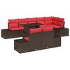 vidaXL Conjunto de sof&aacute; de jard&iacute;n 9 uds. Marr&oacute;n rat&aacute;n sint&eacute;tico