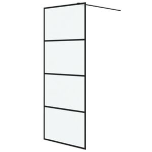 vidaXL Mampara de ducha vidrio ESG esmerilado negro 80x195 cm