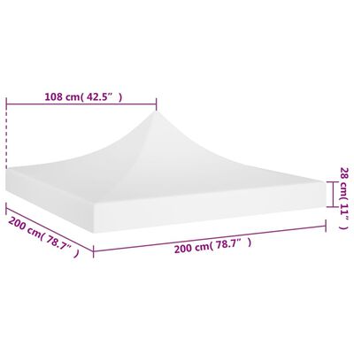 vidaXL Techo de carpa para celebraciones blanco 2x2 m 270 g/m²
