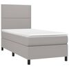 vidaXL Cama box spring con colch&oacute;n tela gris claro 90x200 cm