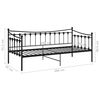 vidaXL Estructura de sof&aacute; cama sin colch&oacute;n metal negro 90x200 cm