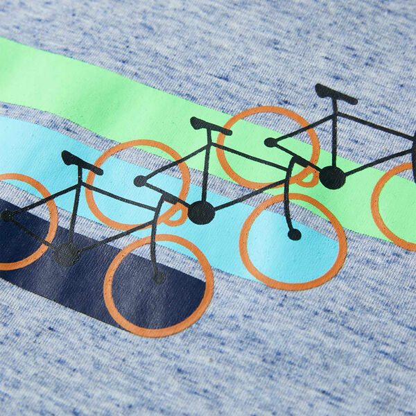 Camiseta infantil de manga corta azul mélange 128