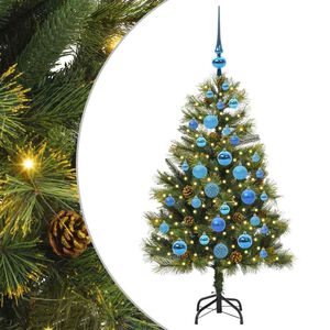 vidaXL &Aacute;rbol de Navidad artificial con ramas plegables y conos 120 cm