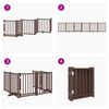 vidaXL Puerta de perros plegable 6 paneles madera abeto marr&oacute;n 300 cm