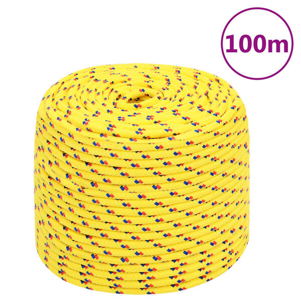 vidaXL Cuerda de barco polipropileno amarillo 8 mm 100 m