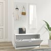 vidaXL Set de mueble zapatero 3 en 1 madera contrachapada blanco