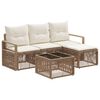 vidaXL Conjunto de sof&aacute;s de jard&iacute;n 5 pcs Beige rat&aacute;n sint&eacute;tico