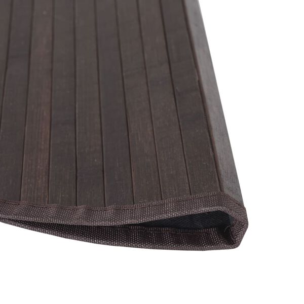 vidaXL Alfombra redonda bamb&uacute; marr&oacute;n oscuro 60 cm