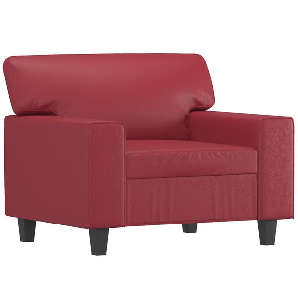 vidaXL Sill&oacute;n cuero sint&eacute;tico rojo tinto 60 cm