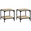 vidaXL Mesas auxiliares 2 uds contrachapada roble Sonoma 40x40x40 cm