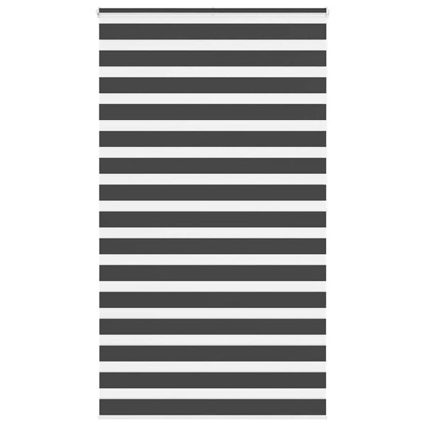 vidaXL Estor cebra negro 125x200 cm tejido ancho 120,9 cm poli&eacute;ster