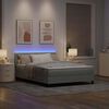 vidaXL Cama Box Spring LED con LED Gris Claro 160 x 200 cm Terciopelo