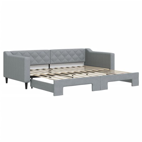 vidaXL Sof&aacute; cama nido tela gris claro 90x200 cm