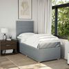 vidaXL Cama box spring con colch&oacute;n tela gris claro 90x190 cm