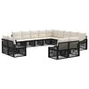 vidaXL Conjunto de sof&aacute;s de jard&iacute;n 13 uds. Negro rat&aacute;n sint&eacute;tico