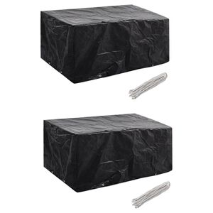 vidaXL Funda de muebles de jard&iacute;n 2 uds set rat&aacute;n 4 personas 8 ojales