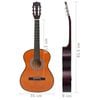 vidaXL Guitarra cl&aacute;sica para principiantes con funda 3/4 36"