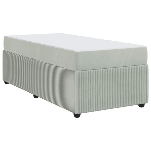 vidaXL Estructura de cama con colch&oacute;n Gris Claro 80 x 200 cm tela