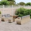 vidaXL Conjunto de sof&aacute; de jard&iacute;n con coj&iacute;n 10 pcs Beige y Gris Claro