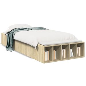 vidaXL Estructura de cama madera de ingenier&iacute;a roble Sonoma 100x200 cm