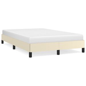 vidaXL Estructura de cama sin colch&oacute;n cuero sint&eacute;tico crema 120x200 cm