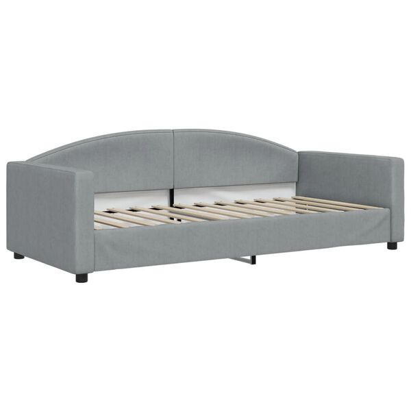 vidaXL Sof&aacute; cama nido con cajones tela gris claro 90x190 cm