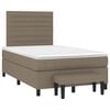 vidaXL Cama box spring con colch&oacute;n tela gris taupe 120x190 cm