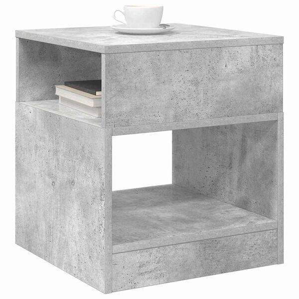 vidaXL Mesa Auxiliar Gris Concreto 40,5 x 40 x 45 cm