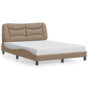 vidaXL Estructura de cama sin colch&oacute;n Hvar cuero sint&eacute;tico capuchino 120x200cm